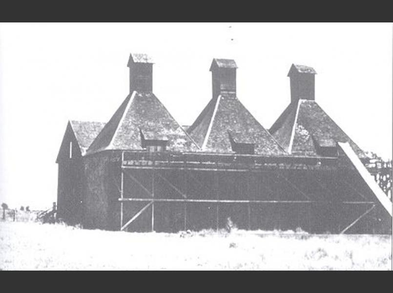 A hop kiln in the Russian River Valley in the late 1800s