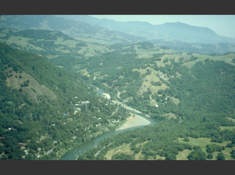 The steep canyon of the Lower Russian River