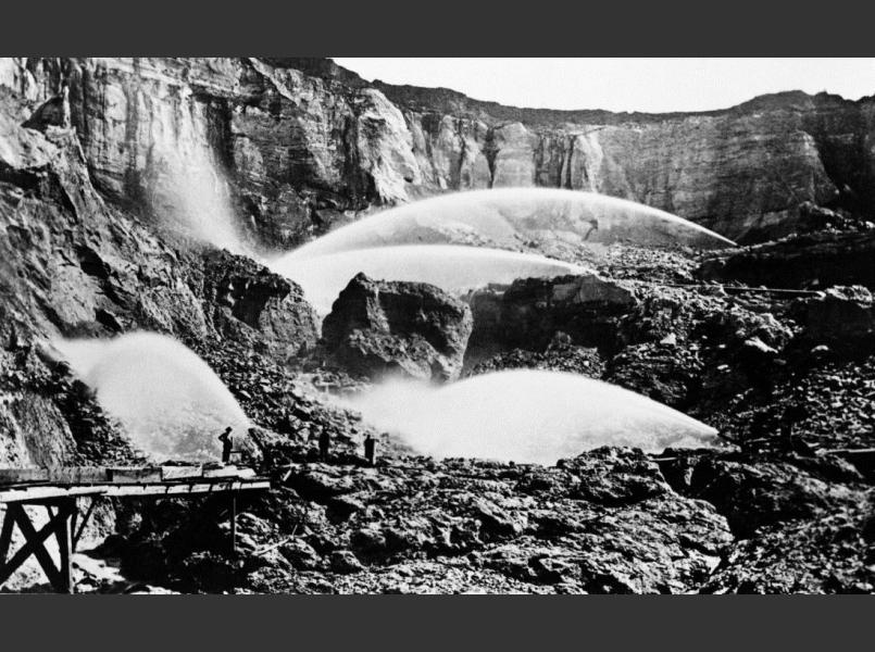 Massive destruction from hydraulic mining