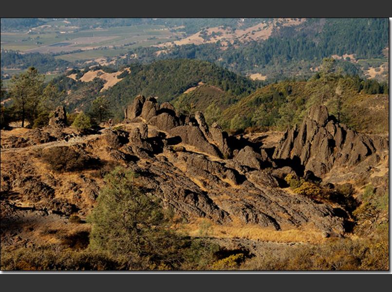 The Calistoga Palisades are made up of volcanic rock