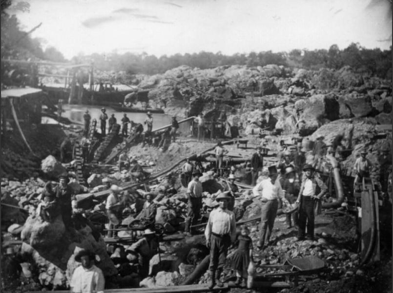 Placer mining in the American River