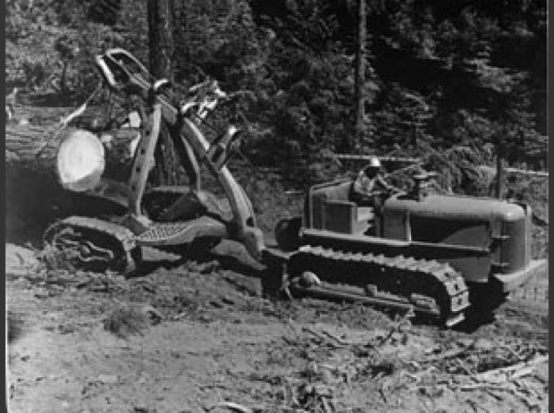 1960’s widespread clear-cut logging using tractors