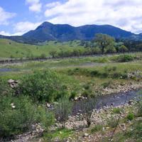 Kellogg/Redwood Creek flows from the steep heights of Mount St. Helena, forming a large alluvial fan over the floor of Knights Valley